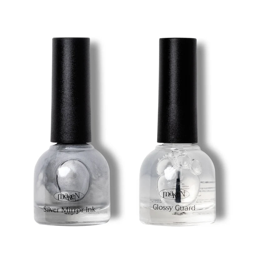 Tinta de espejo plateada + kit de protección brillante - MakeN